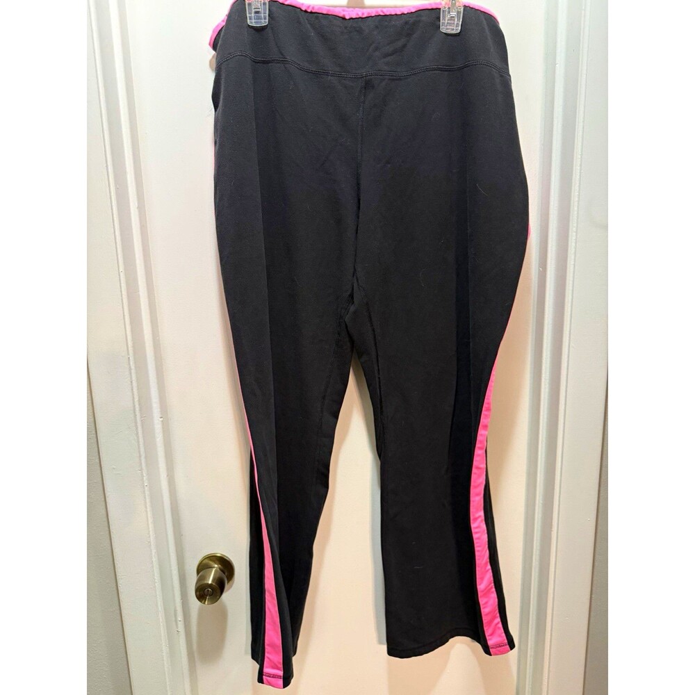 Danskin Now Women’s Plus 2XL Black/Pink Straight Leg Pull-On Activewear Pants